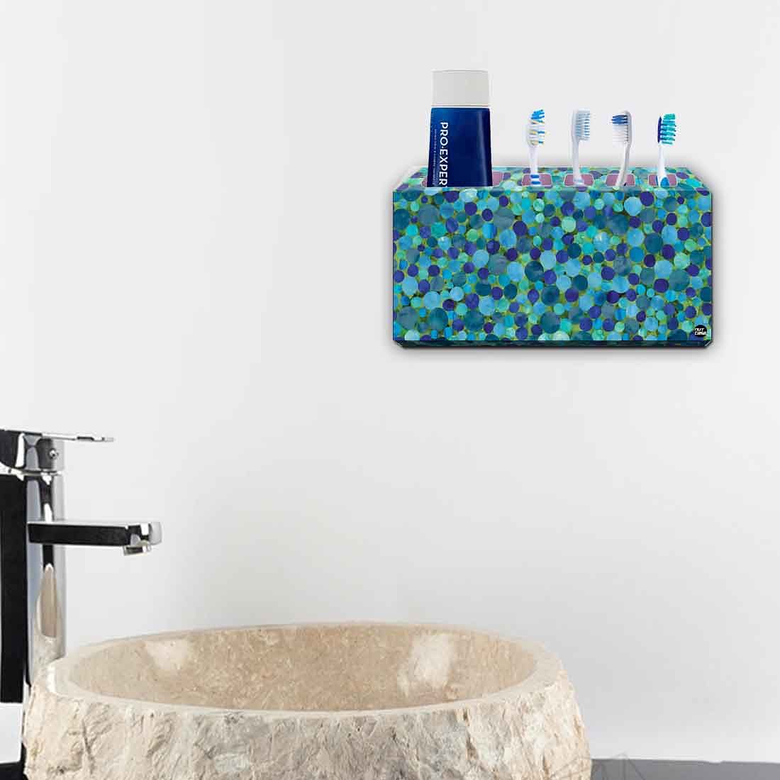 Toothbrush Holder Wall Mounted -Green Colorful Watercolors - Image 4