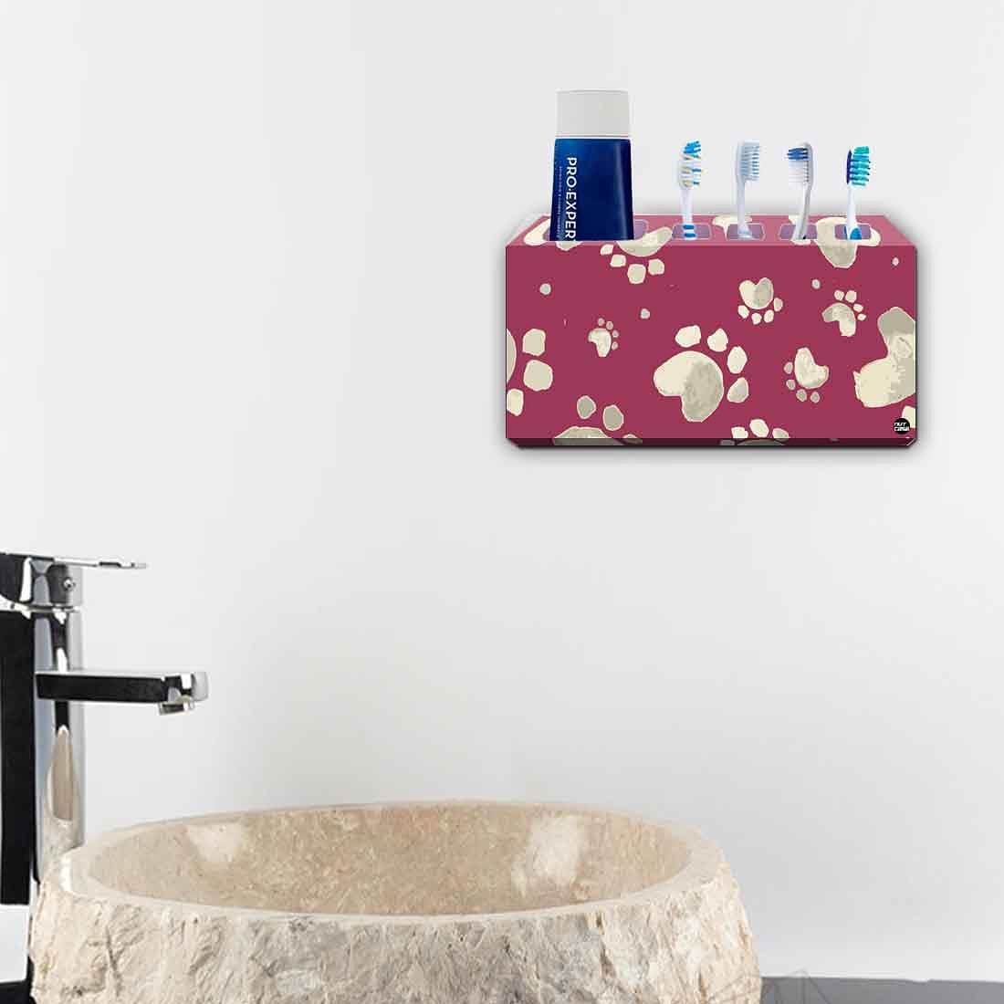 Toothbrush Holder Wall Mounted -Cute Baby Flowers Red - Image 4