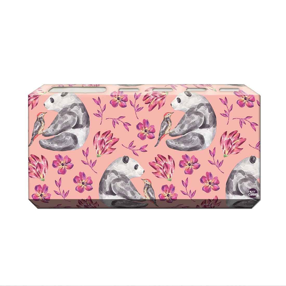 Toothbrush Holder Wall Mounted -Pink Floral Panda - Image 2