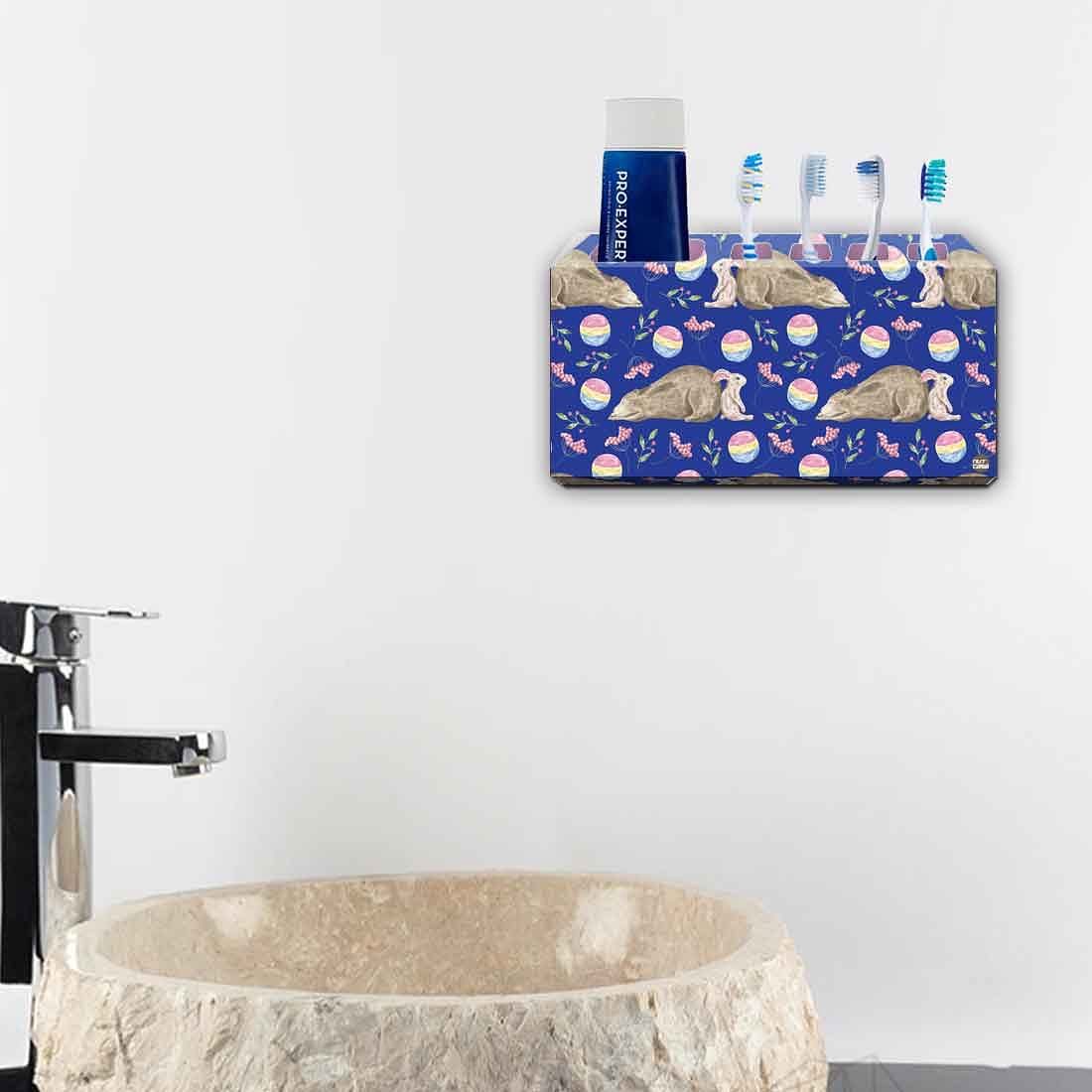 Toothbrush Holder Wall Mounted -Bear & Rabbit Plying - Image 4