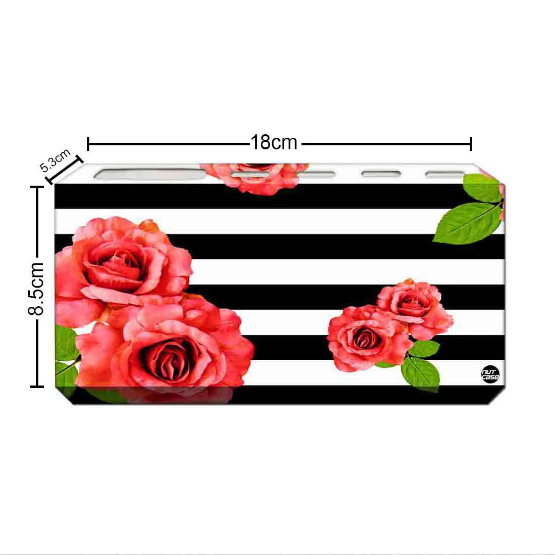 Wall Mounted Bathroom Toiletries Holder for Toothbrush - Red Rose with Strips - Image 3