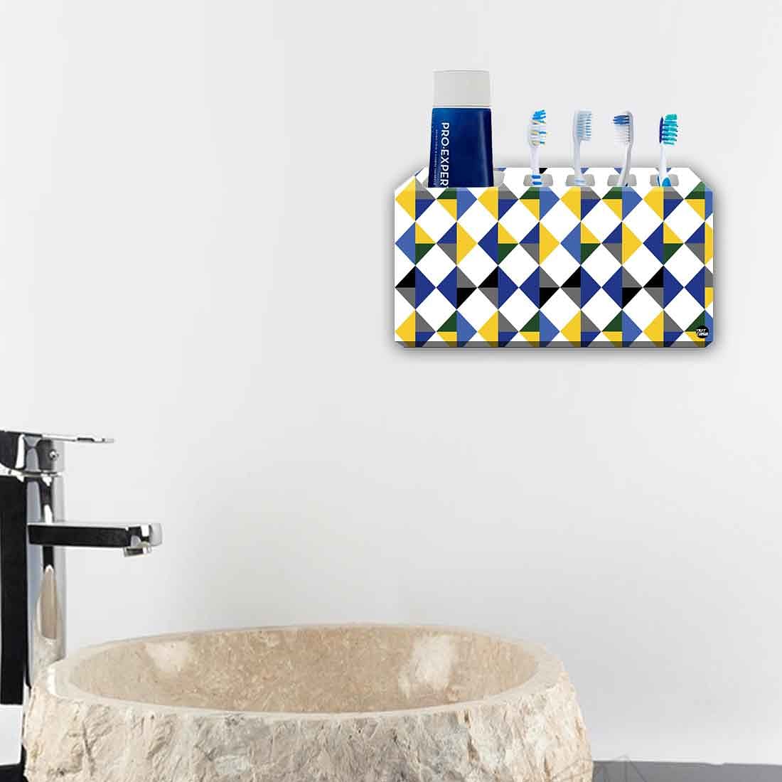 Nutcase Toothbrush Toothpaste OrganizerWall Mounted -Blue Diamonds - Image 4