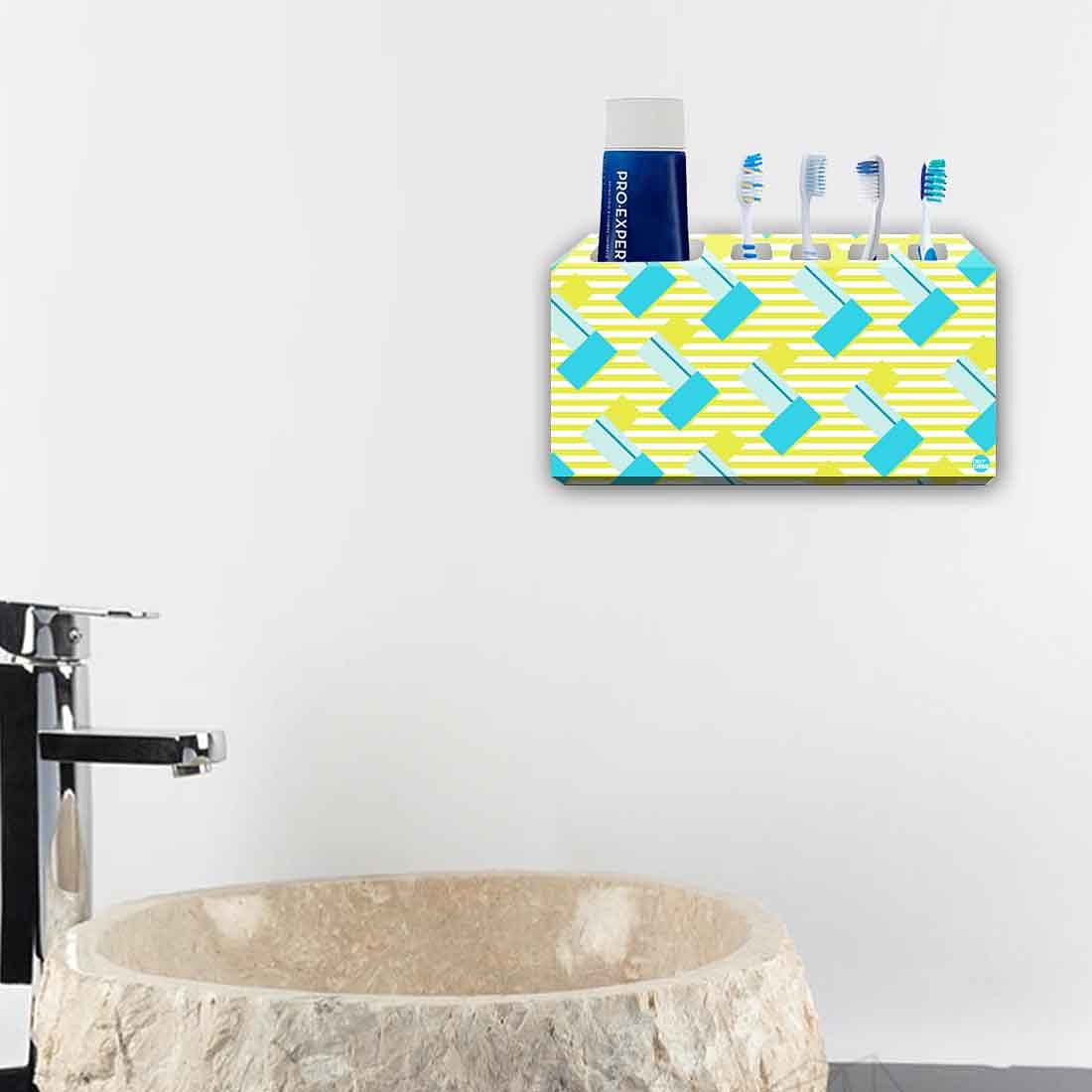 Toothbrush Holder Wall Mounted -Teal and Yellow - Image 4