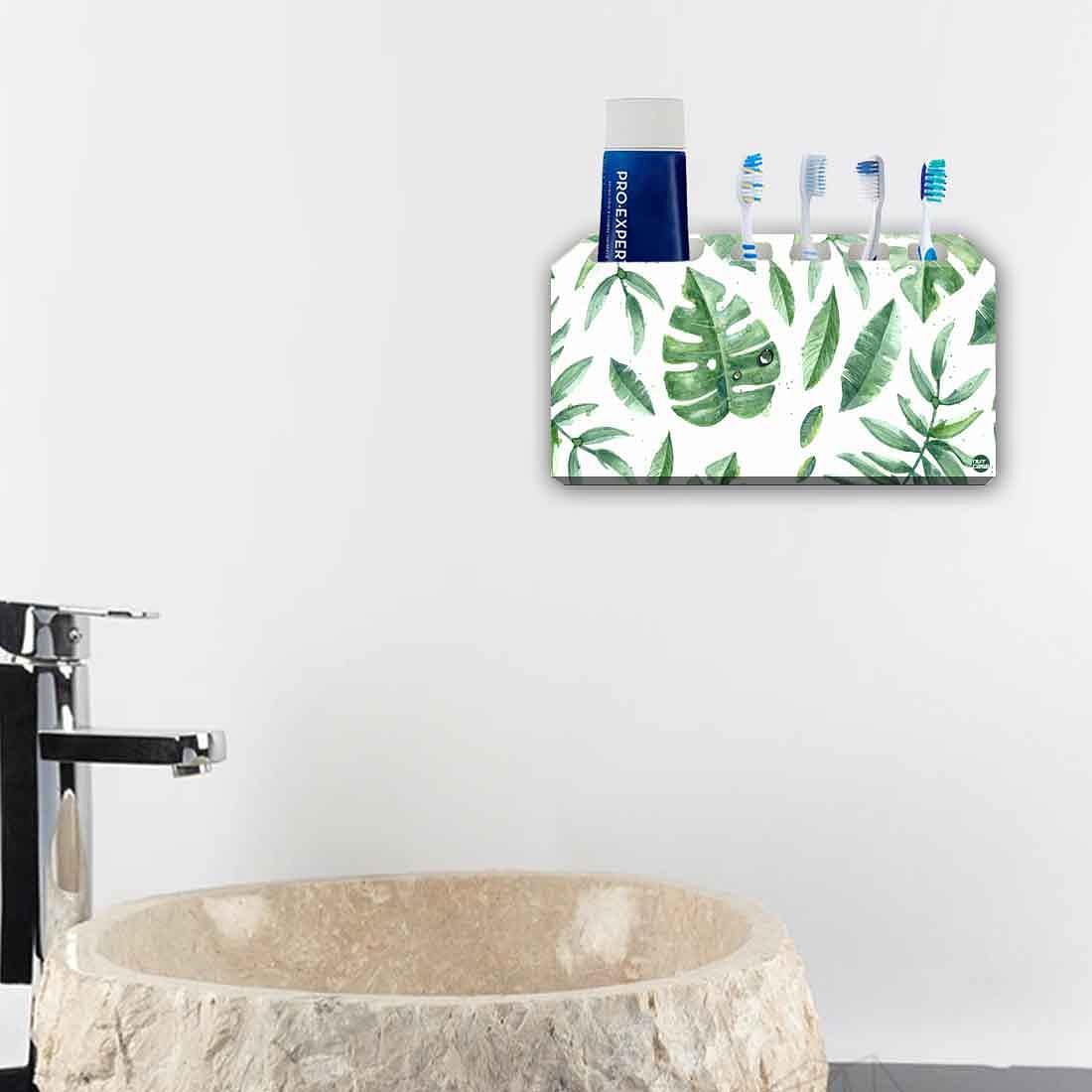 Toothbrush Holder Wall Mounted - Tropical Leaves - Image 4
