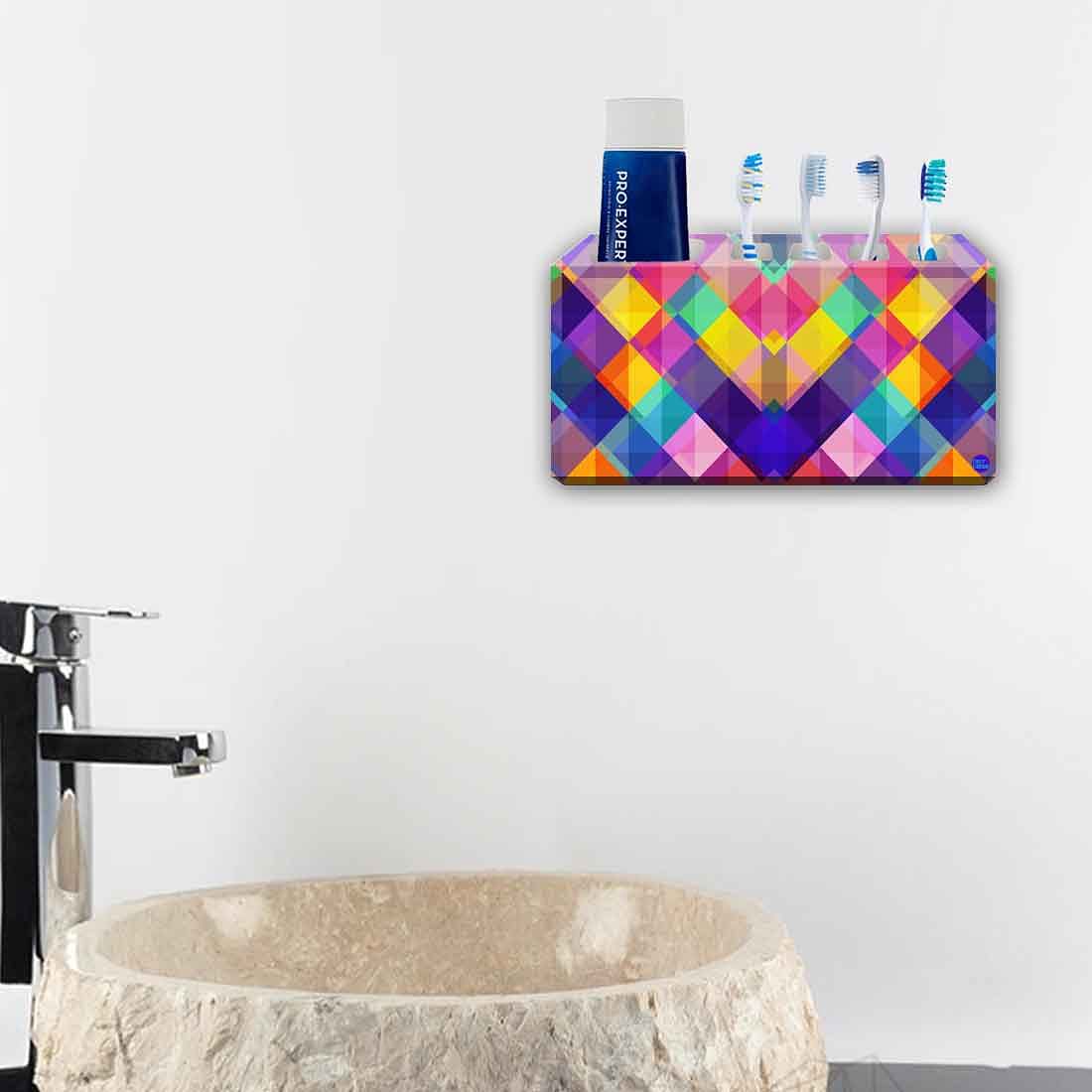 Toothbrush Holder Wall Mounted -Colorful Checkbox - Image 4