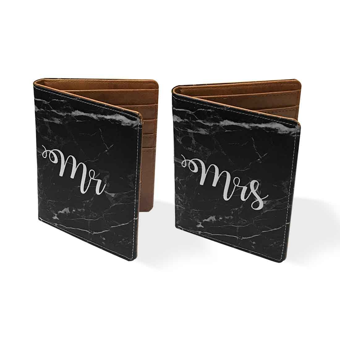 Couple Passport Cover Holder Leather Travel Wallet Case Designer Passport Cover - Black Marble - Image 3