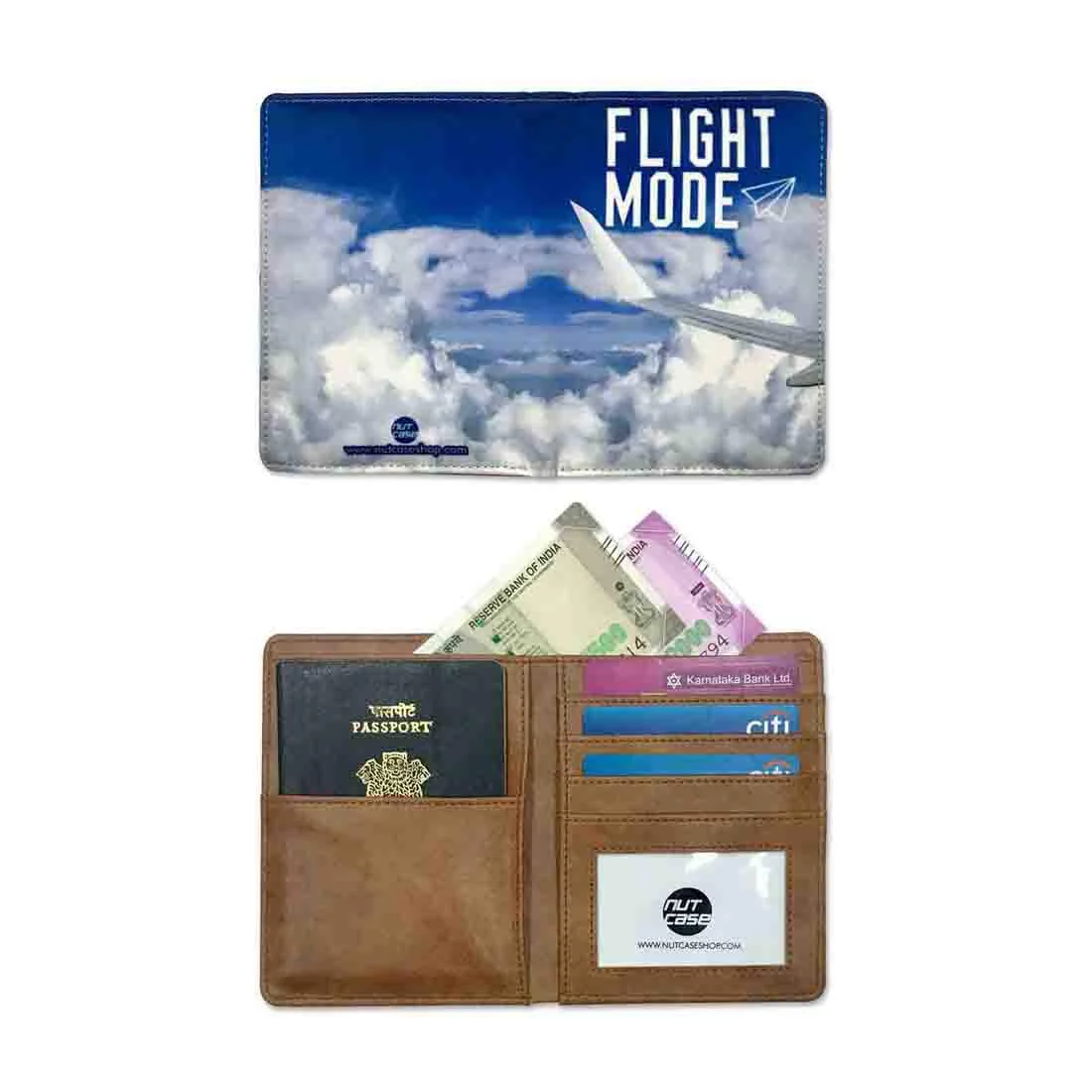 Passport Holder Leather Travel Wallet Organizer - Flight Mode - Image 5