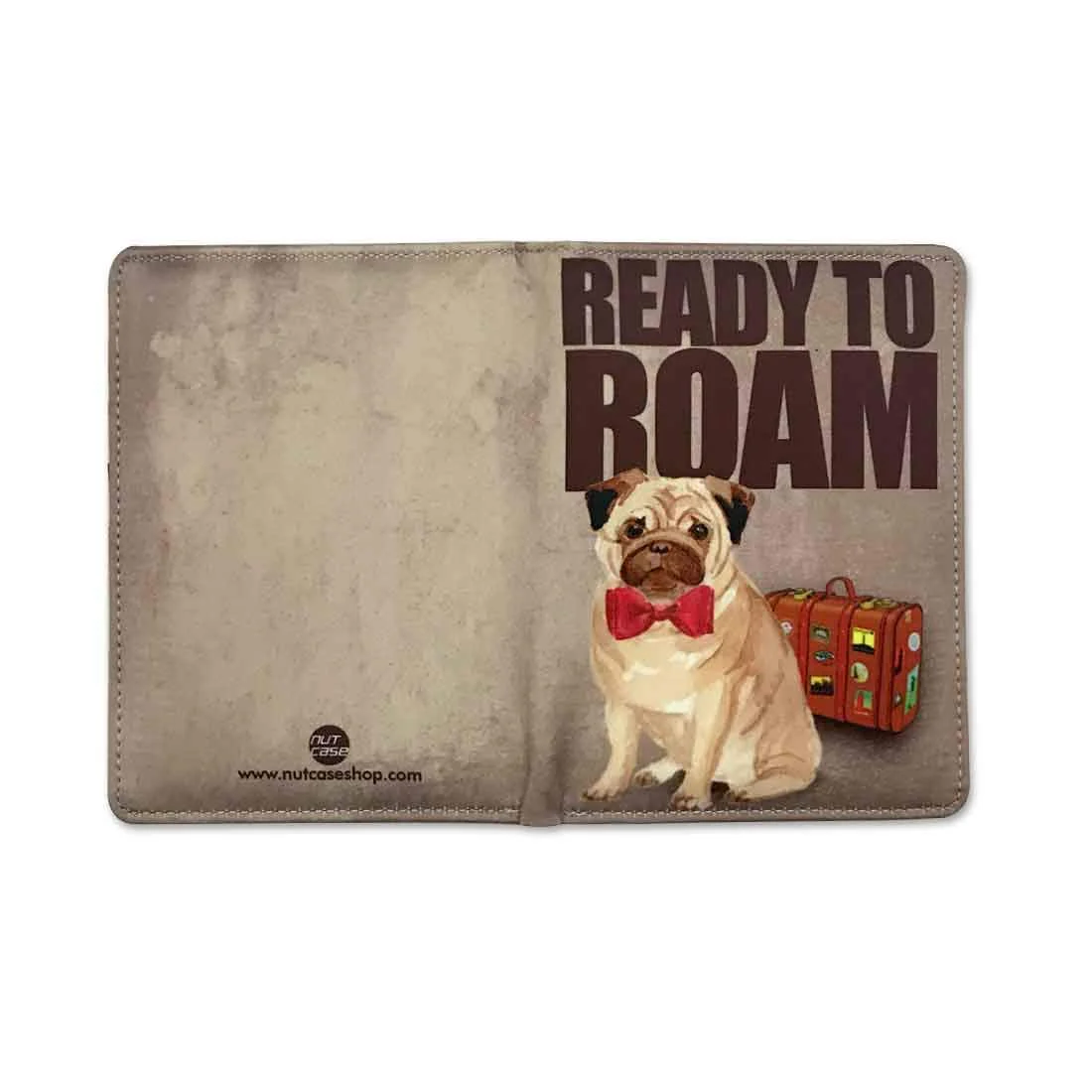 Passport Holder Leather Travel Wallet Organizer - Hipster Pug - Image 4