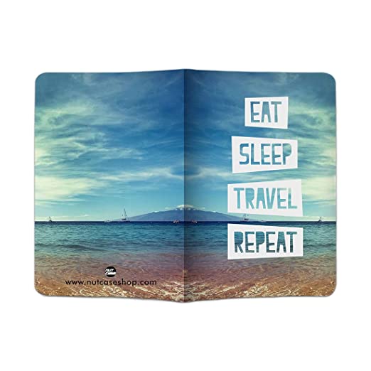 Designer Passport Cover - Eat Sleep Travel Repeat Blue - Image 2