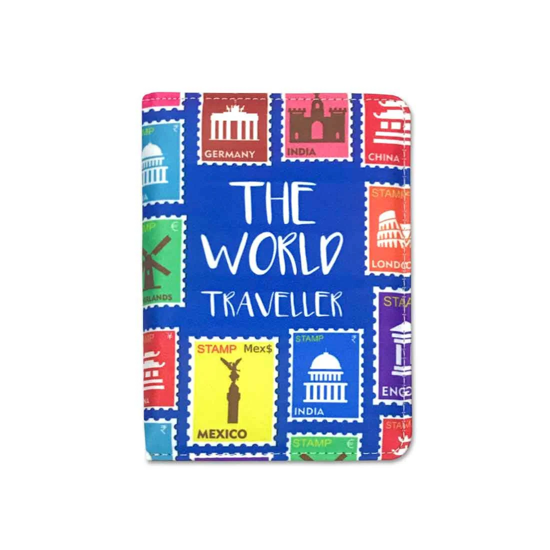 Passport Cover Travel Wallet Organizer - World Stamps - Image 3