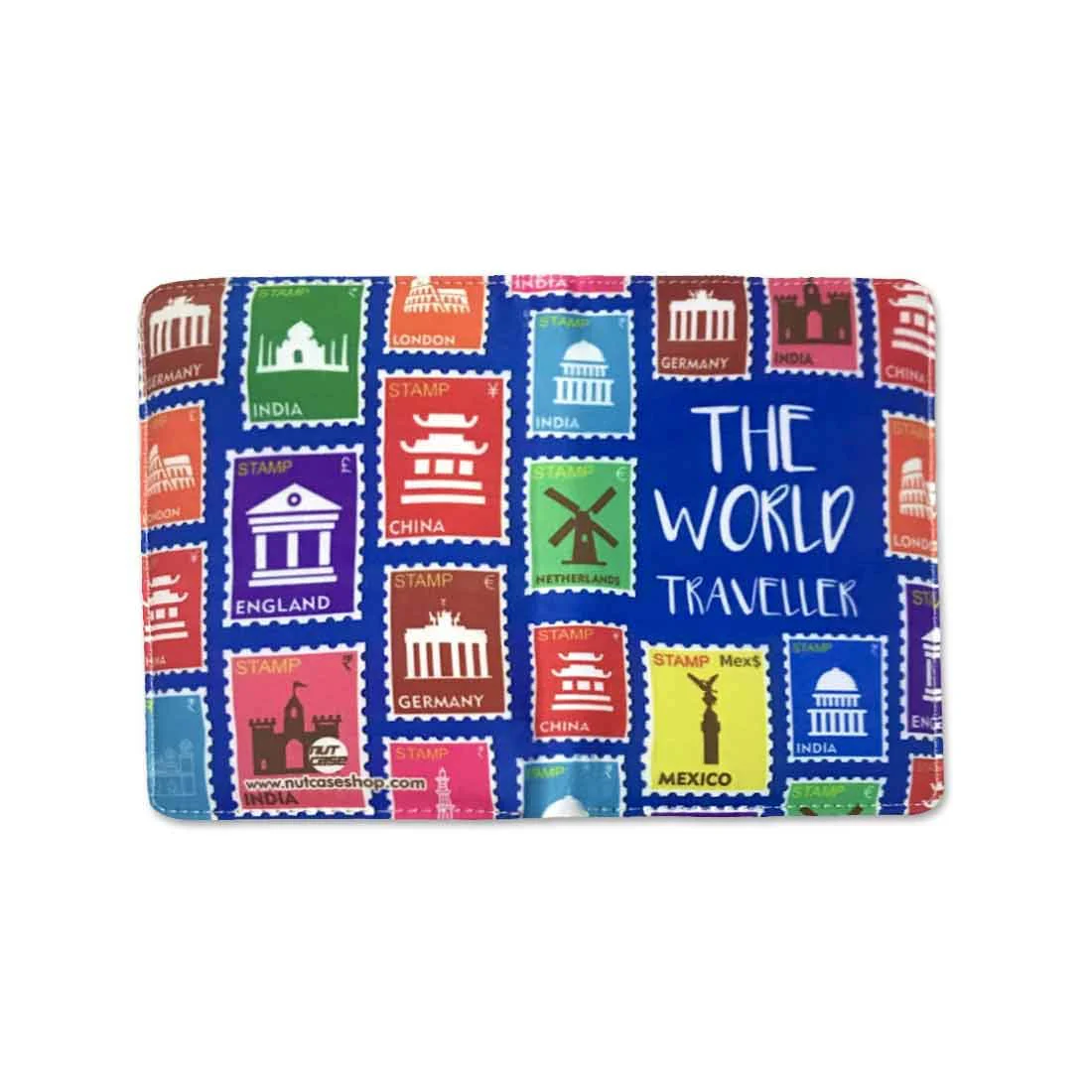 Passport Cover Travel Wallet Organizer - World Stamps - Image 4