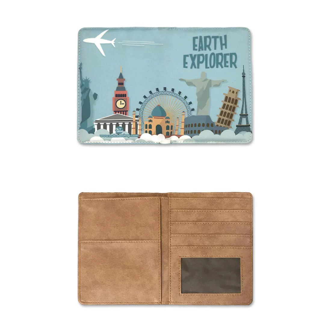 Passport Cover Wallet Travel Document Organizer - Earth Explorer - Image 5