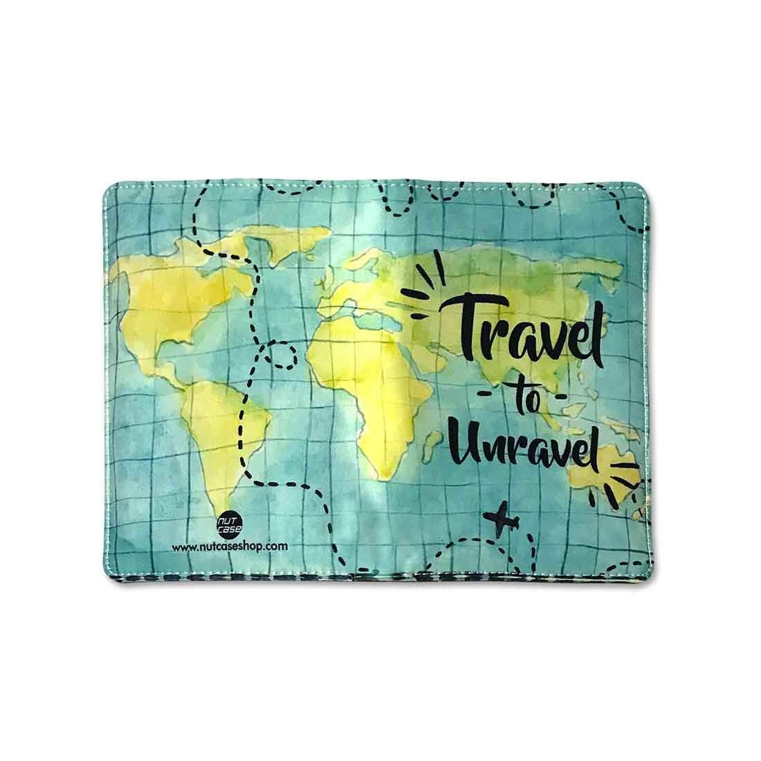 Passport Cover Holder Wallet Travel Organizer - Maps Design - Image 4