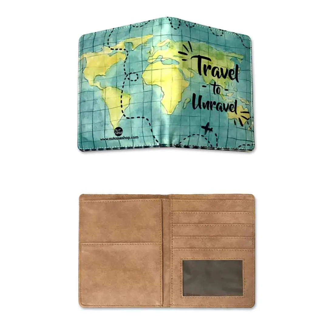 Passport Cover Holder Wallet Travel Organizer - Maps Design - Image 5
