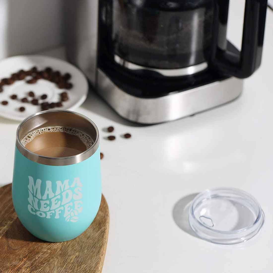 Mothers Day Gifts Designer Travel Coffee Mug With Lid Gift for Mom - Mama Needs Coffee - Image 7