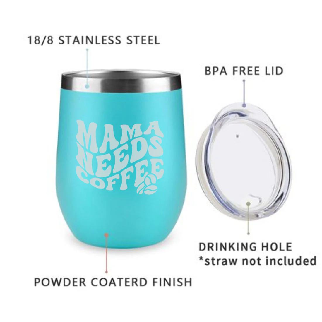 Mothers Day Gifts Designer Travel Coffee Mug With Lid Gift for Mom - Mama Needs Coffee - Image 8