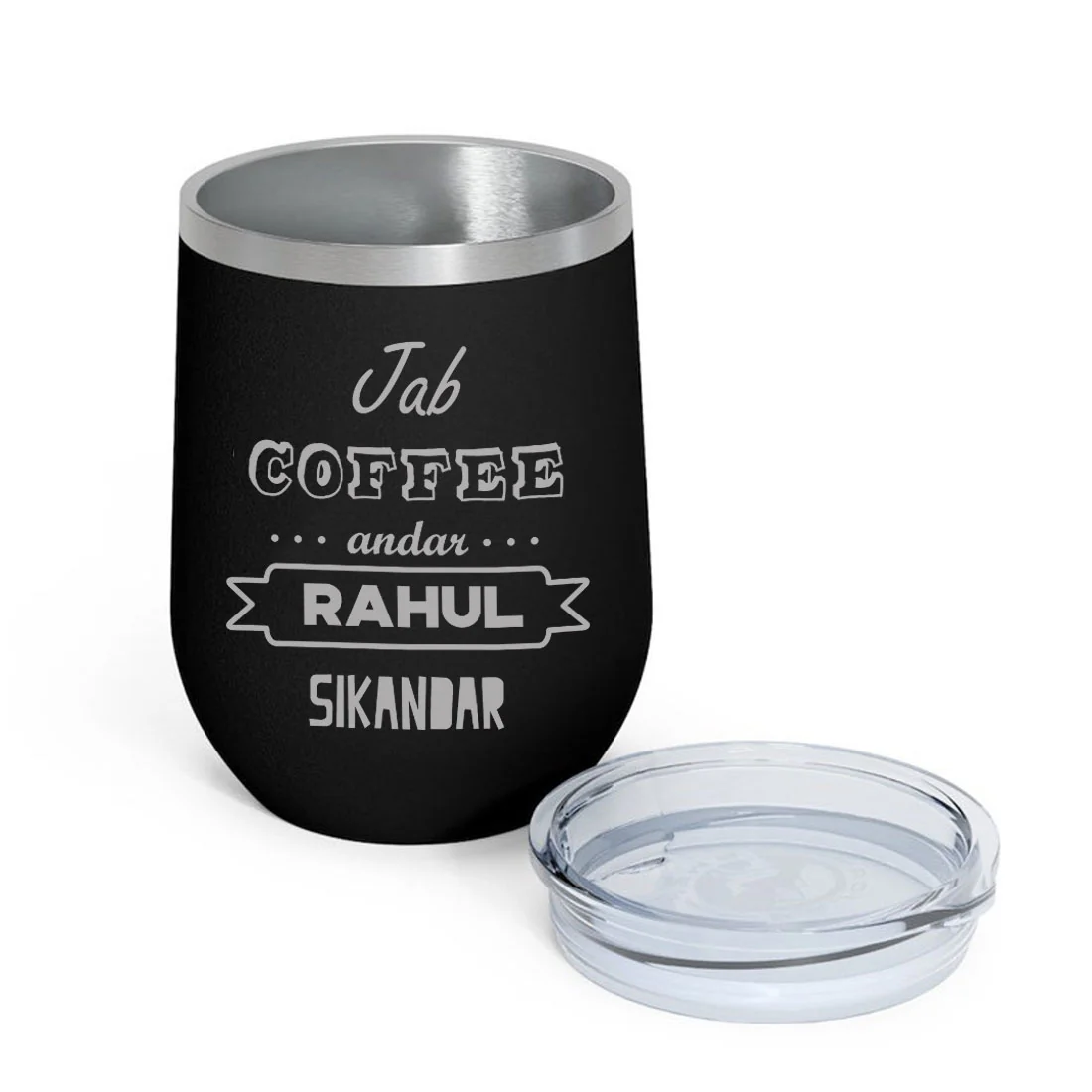 Personalized Travel Coffee Mug With Lid Name Engraved Stainless Steel Cup -Coffee - Image 4