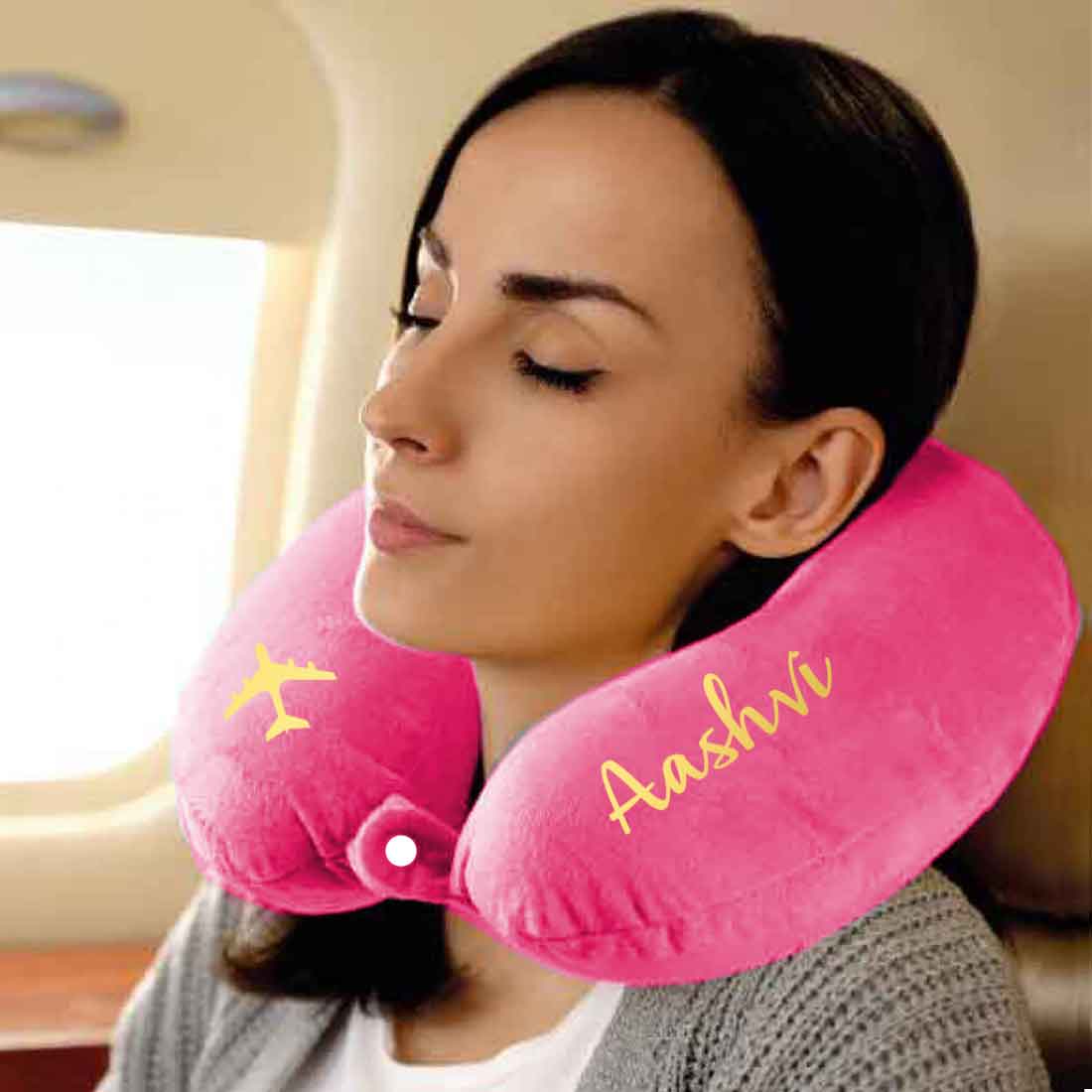 Travel Neck Pillow with Name-Memory foam Airplane Pillow - Image 15