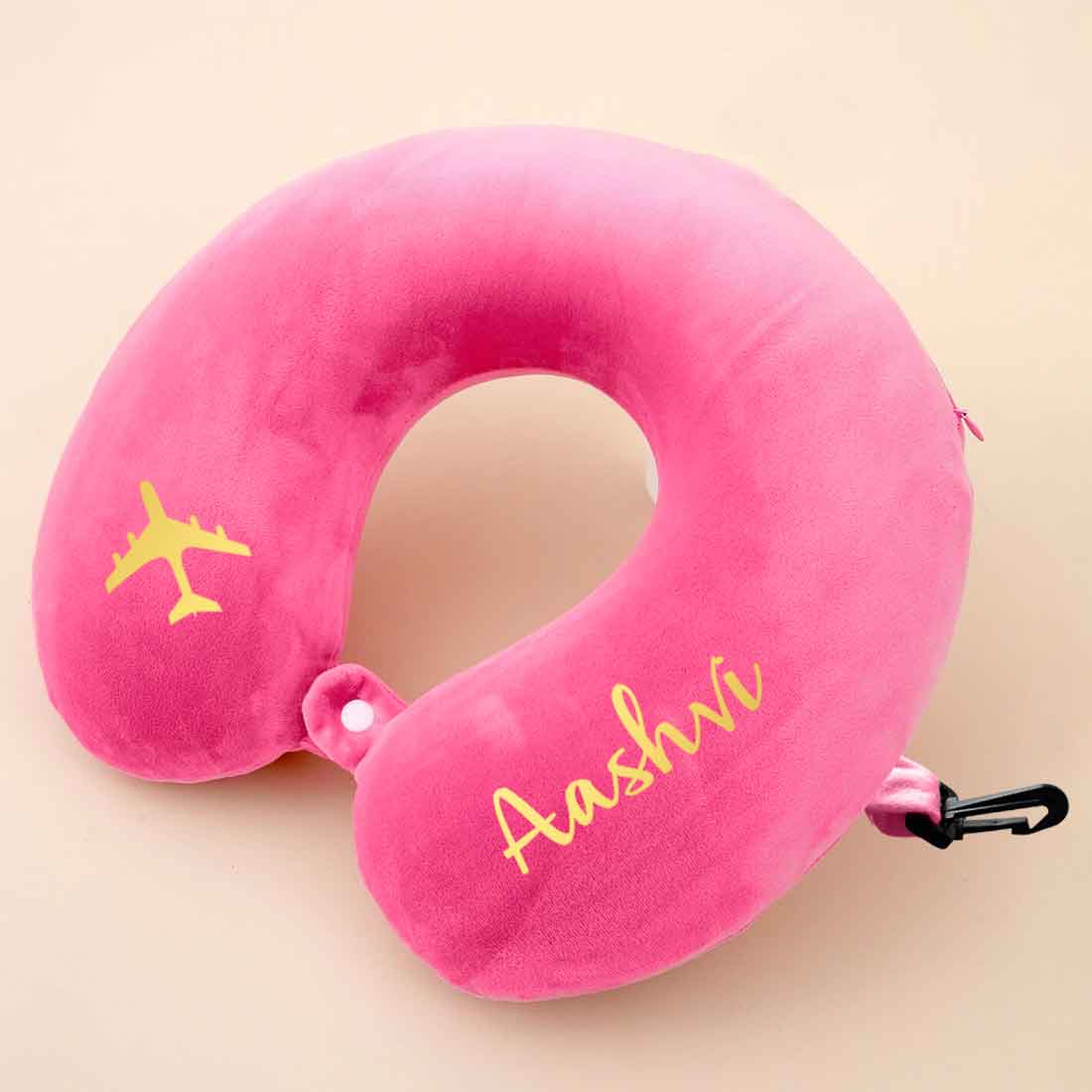 Travel Neck Pillow with Name-Memory foam Airplane Pillow - Image 2