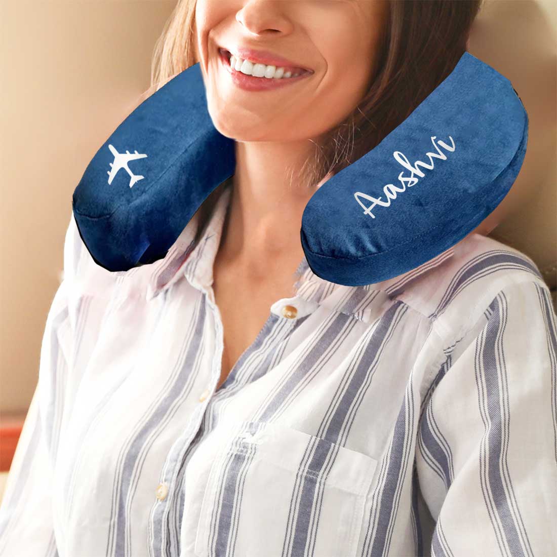 Travel Neck Pillow with Name-Memory foam Airplane Pillow - Image 7
