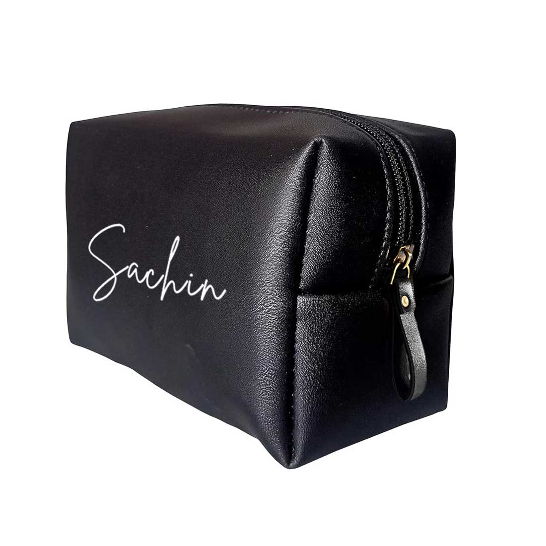 Travel Pouch Organizer with Name - Premium Black Leather Travel Pouch - Image 11