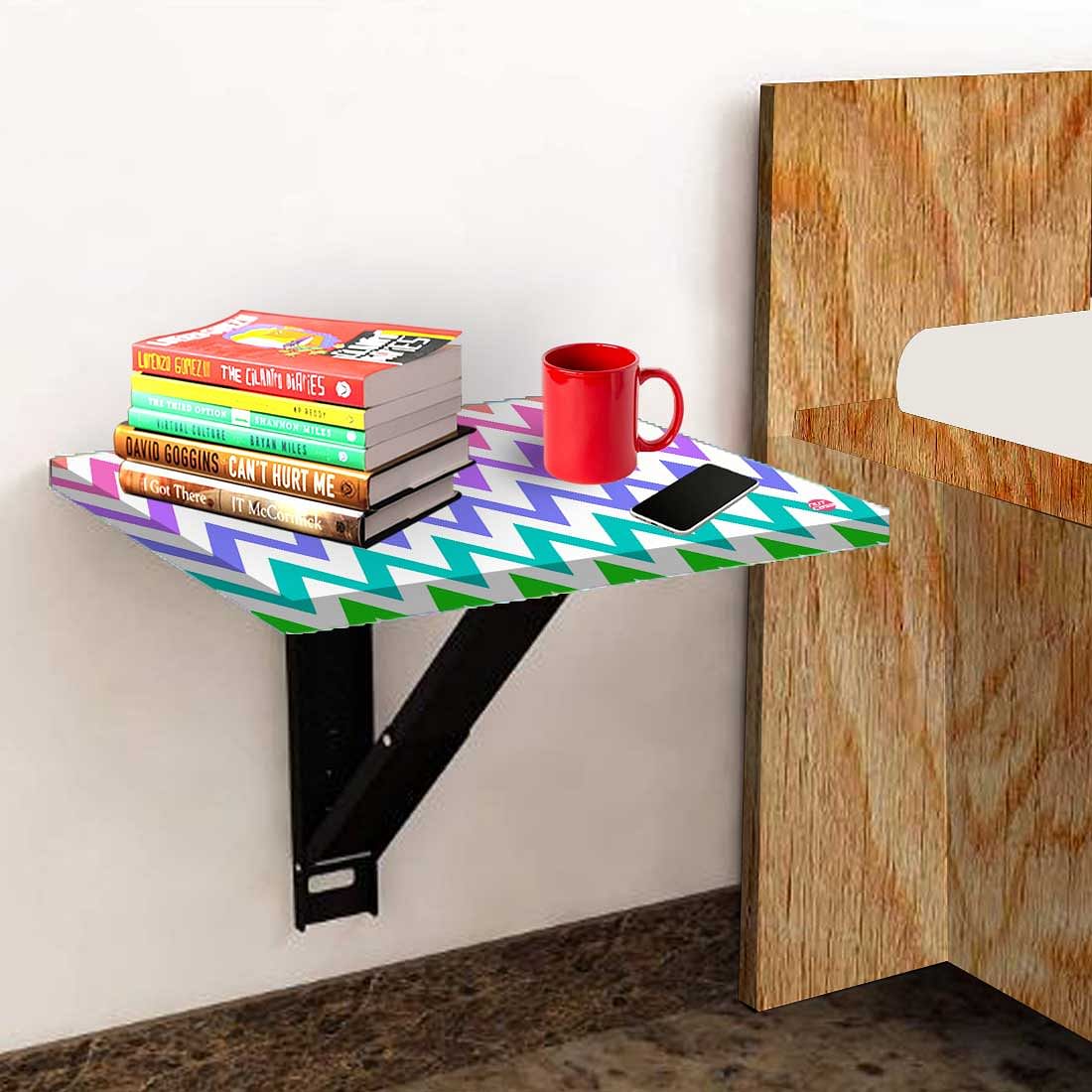 Bedside Table Floating - Rainbow Chevron - Image 3