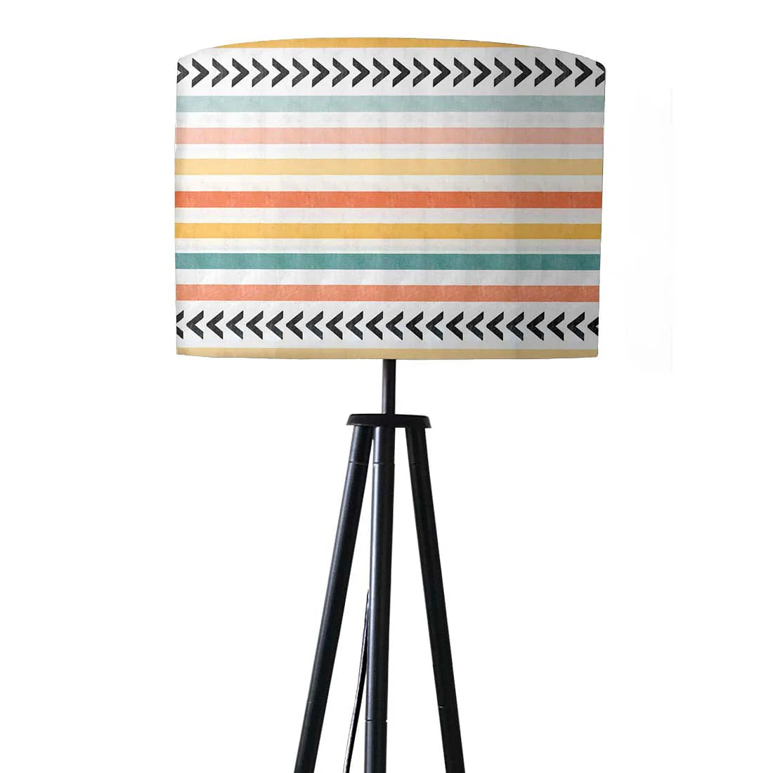 Tripod Floor Lamp Standing Light for Living Rooms -Grunge Stripes
