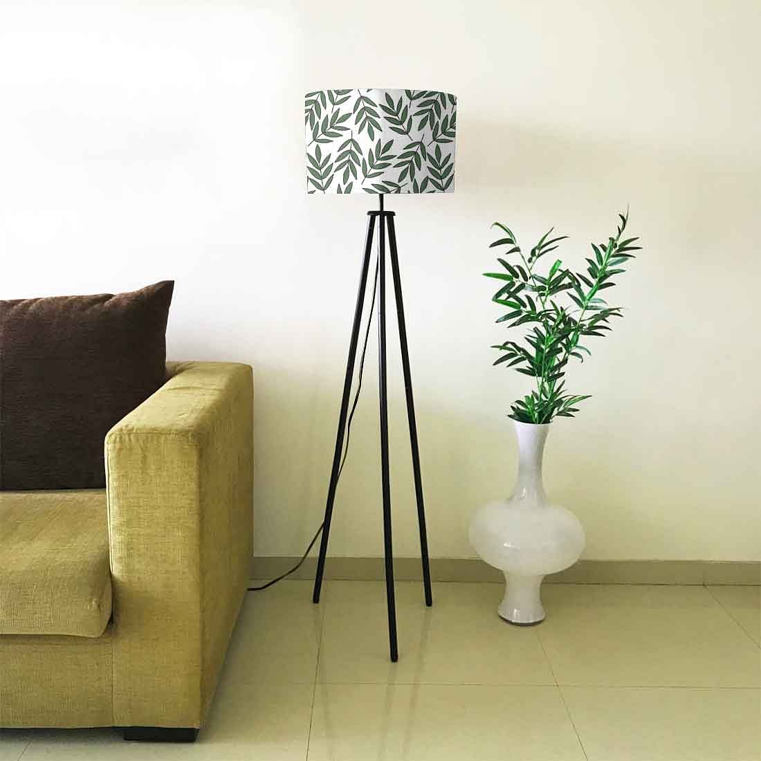 Metal Tripod Floor Lamps for Living Room - Leaves Branch