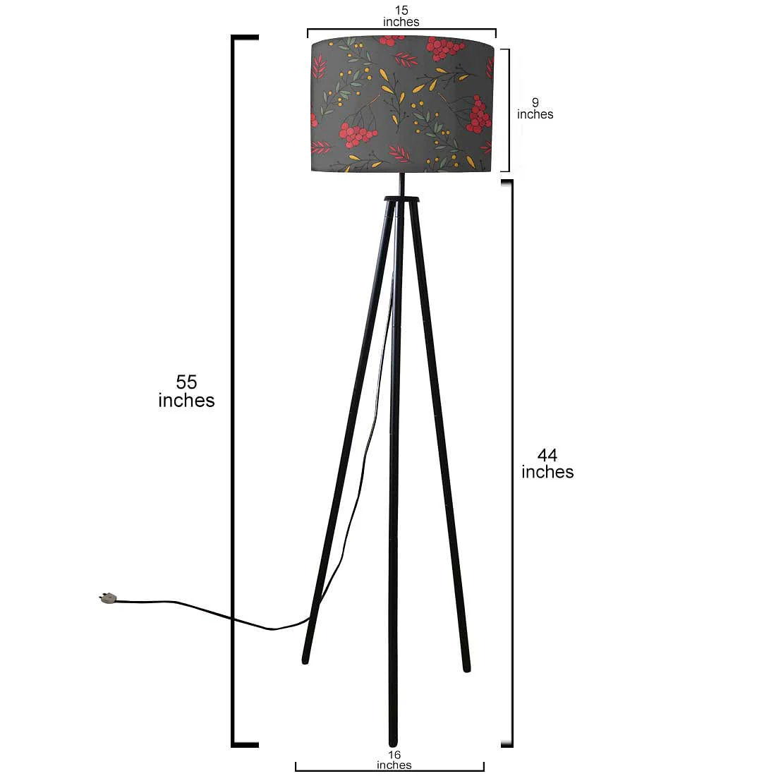 Tripod Floor Lamp Standing Light for Living Rooms -Berries - Image 5