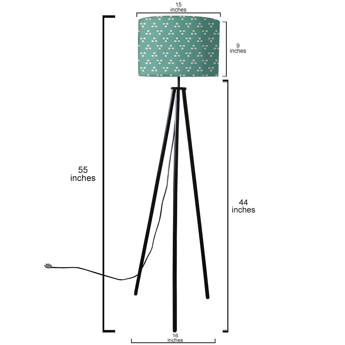 Tripod Floor Lamp Standing Light for Living Rooms -Blue Dots - Image 5