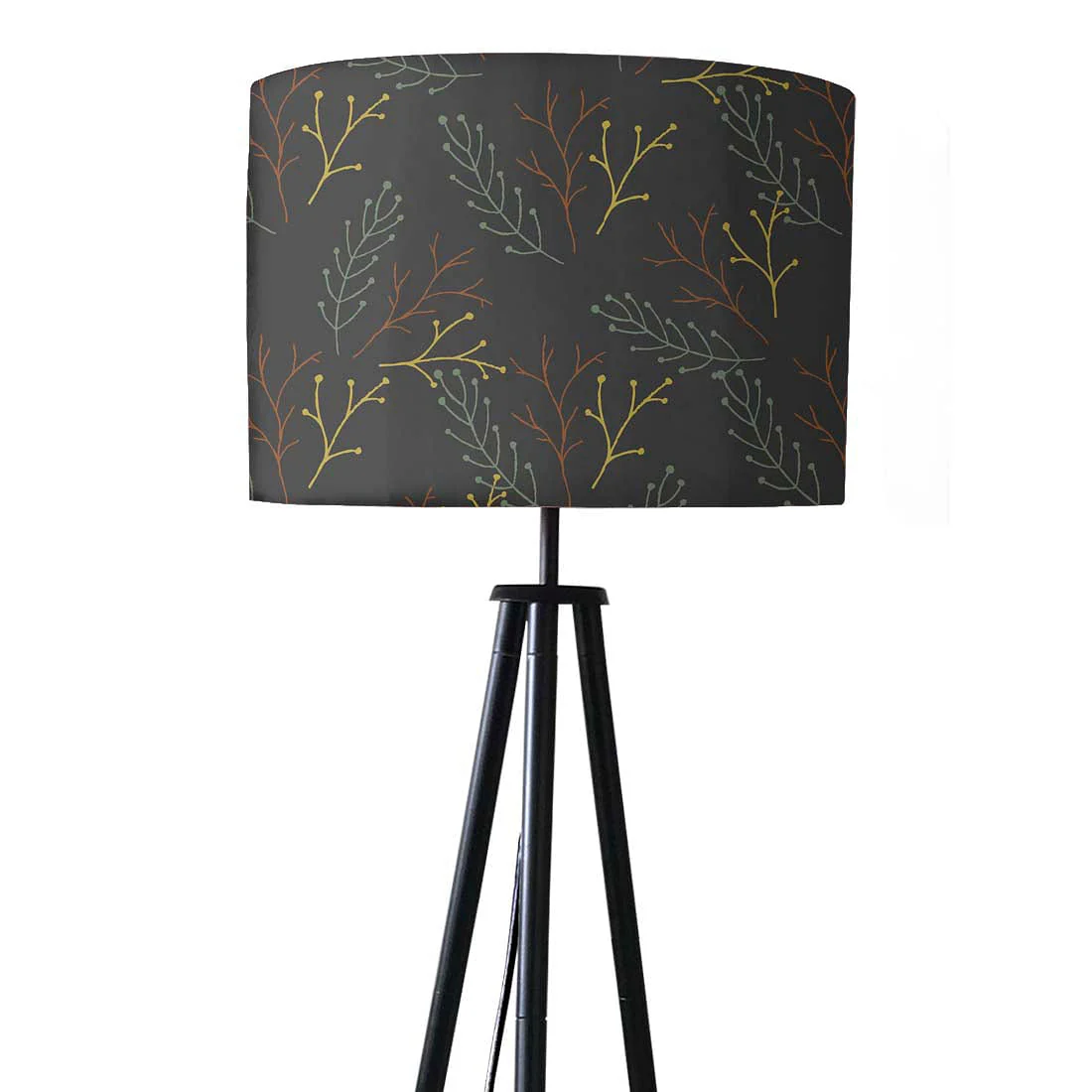 Tripod Floor Lamp Standing Light for Living Rooms -Dark Leaves