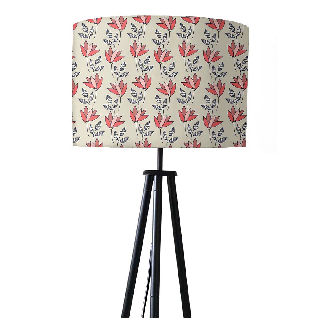 Tripod Standing Floor Lamp in Bedroom - Pink Floral - Image 3
