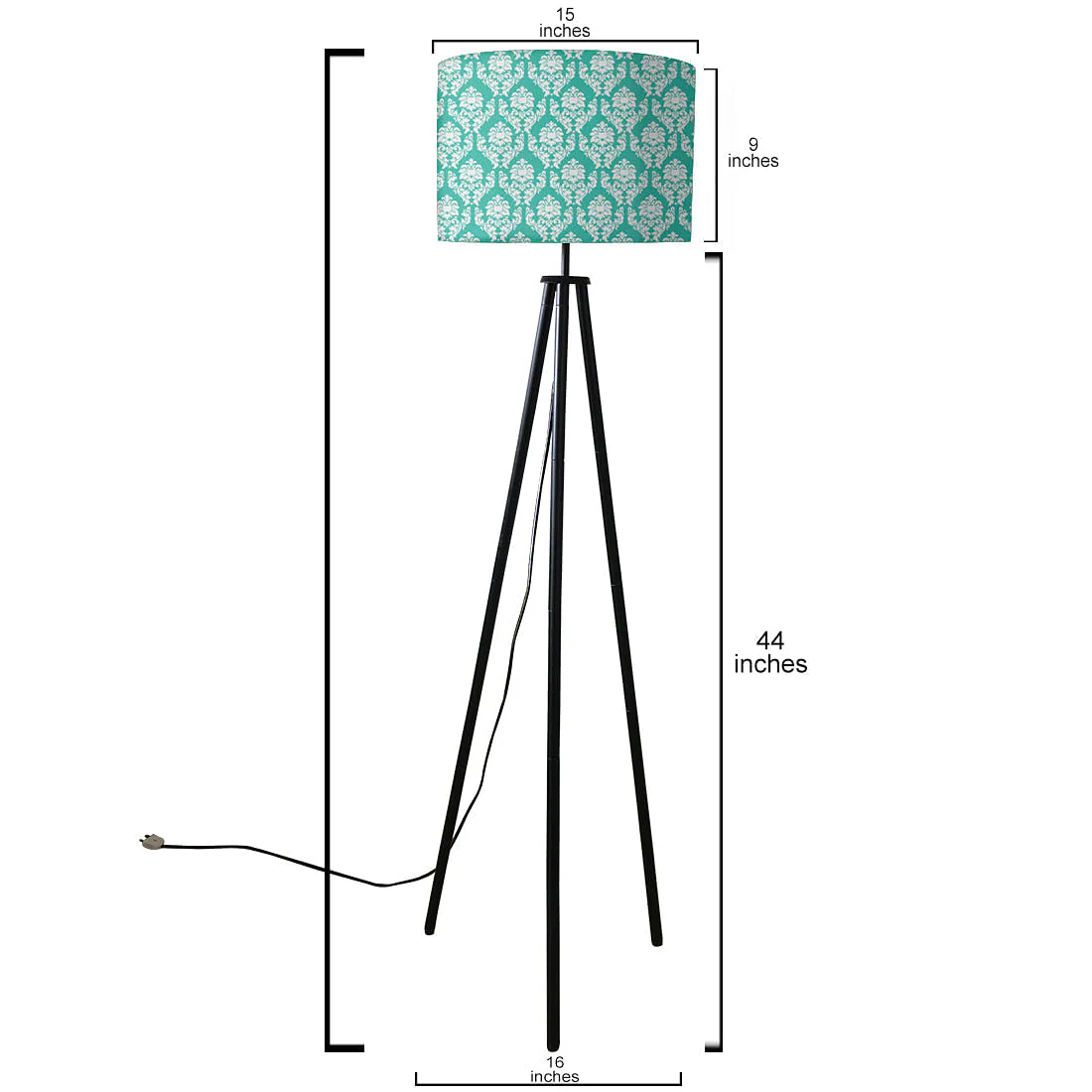 Tripod Floor Lamp Standing Light for Living Rooms - Damask - Image 5