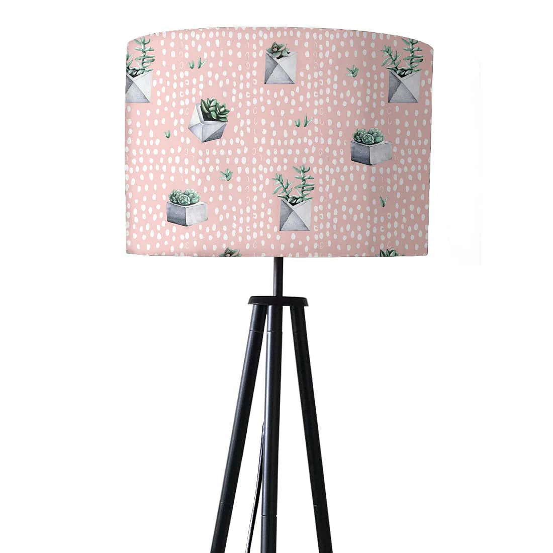 Tripod Floor Lamp Standing Light for Living Rooms -Pink Cactus