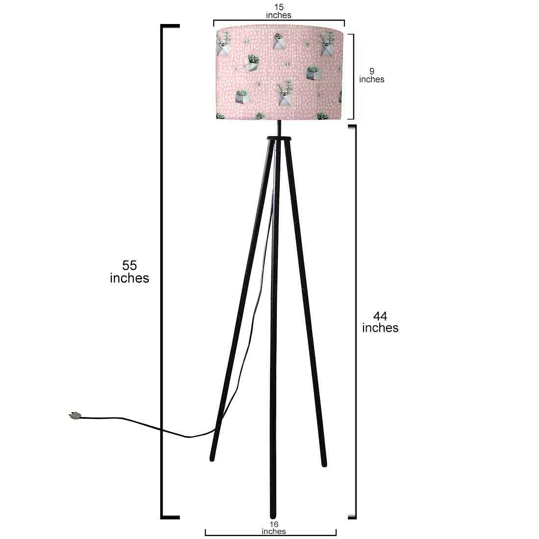 Tripod Floor Lamp Standing Light for Living Rooms -Pink Cactus - Image 5