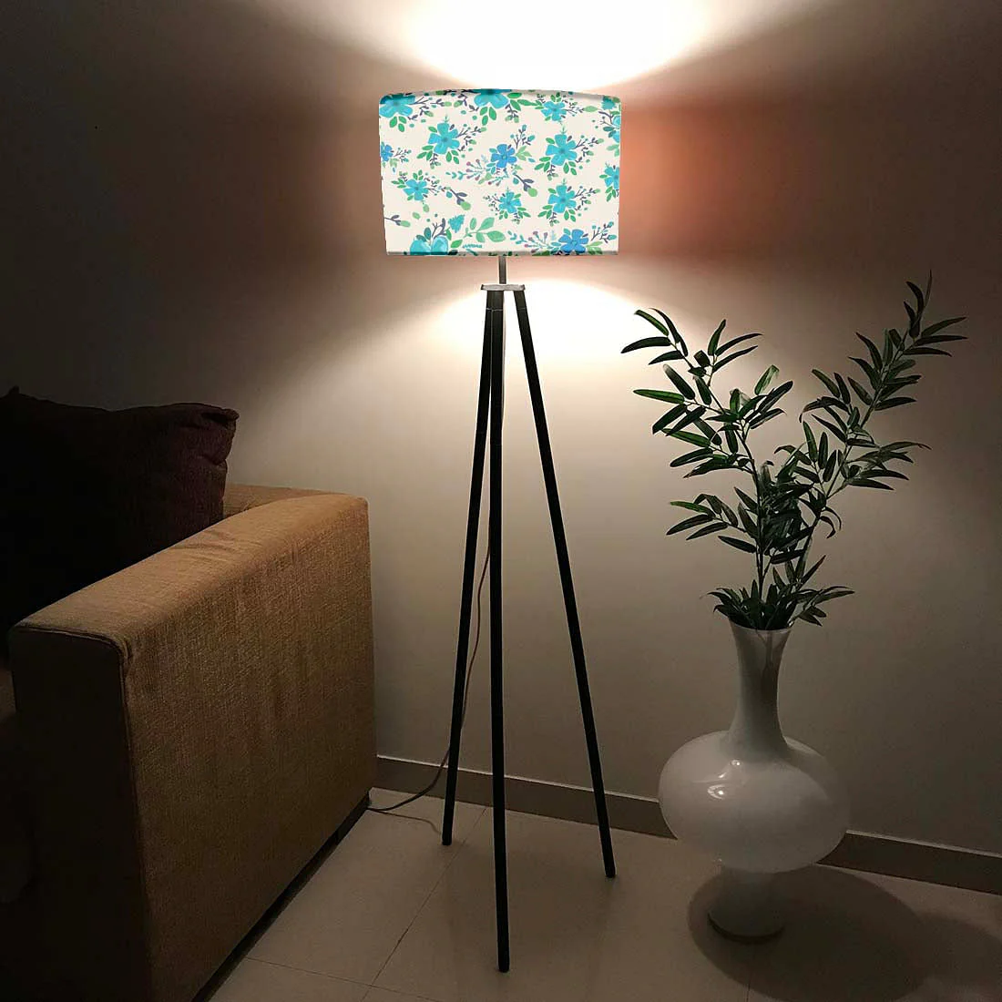 Tripod Unique Floor Lamps Standing Light for Bedroom - Flowers - Image 3