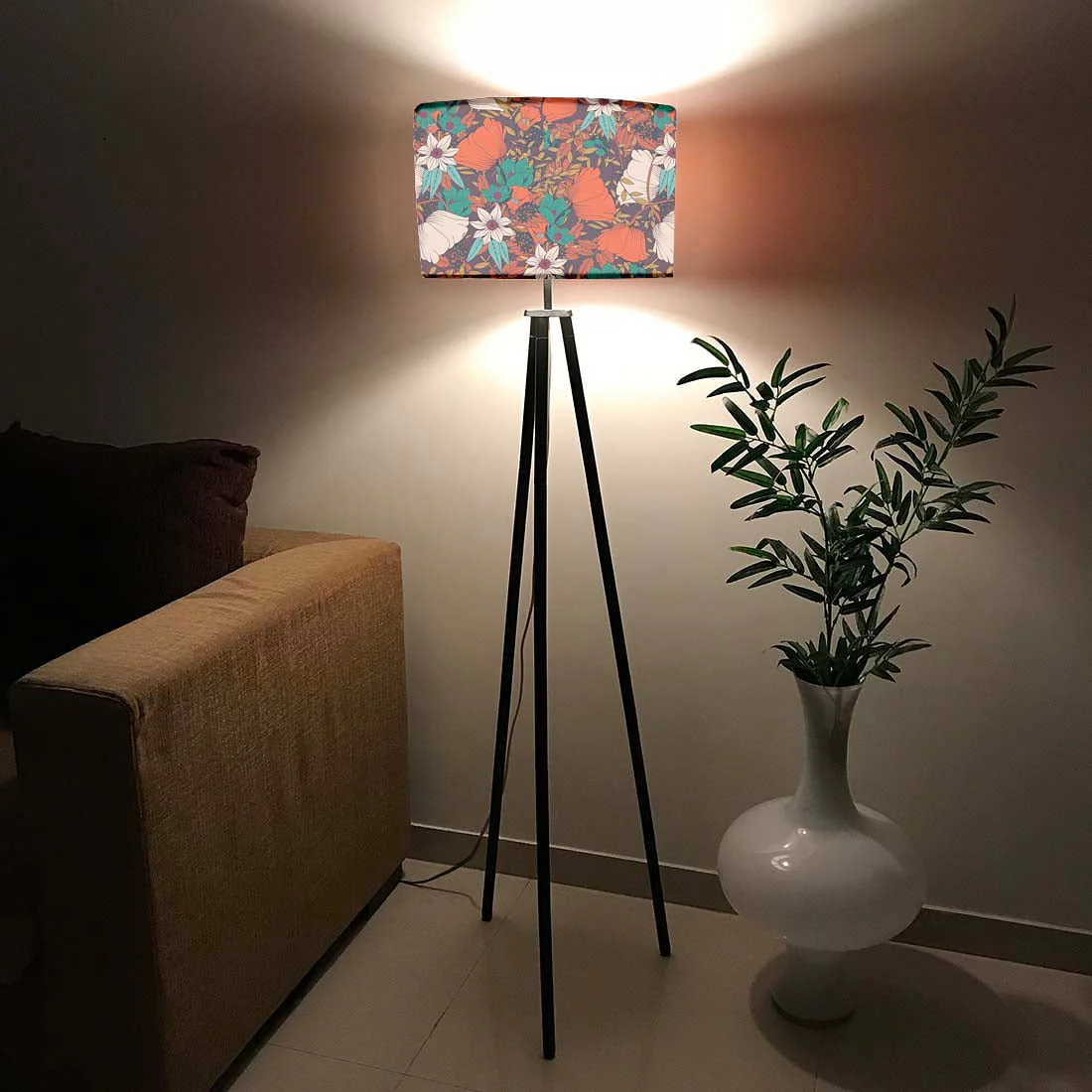 Tripod Metal Bedside Standing Floor Lamp - Fall Season
