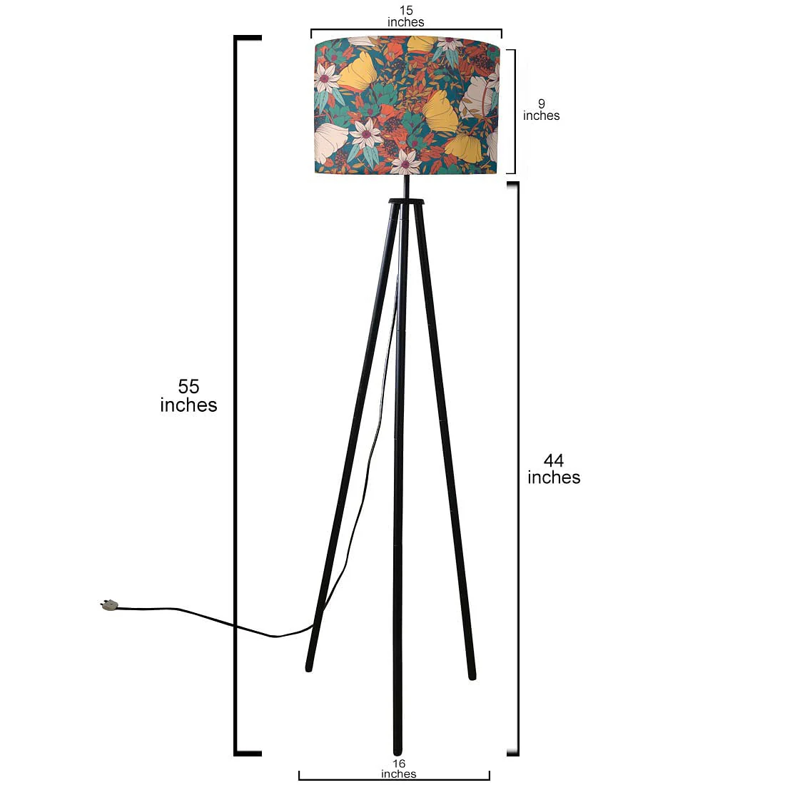 Tripod Standing End Table Floor Lamp - Autumn Leaves - Image 5