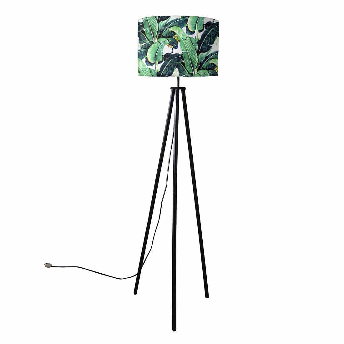 Tripod Standing Floor Lamp for Bedroom - Green Leaves - Image 3