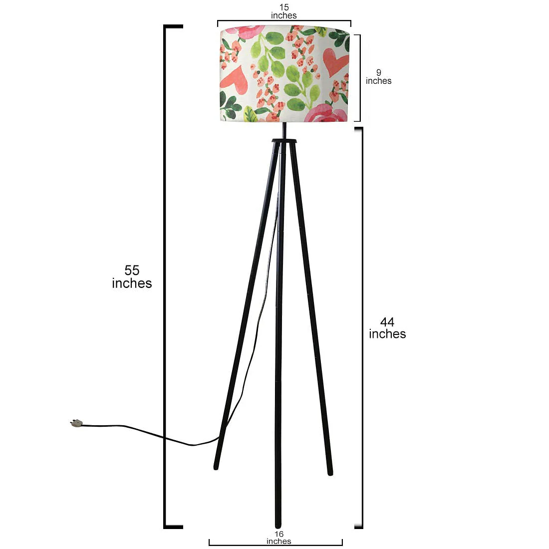 Tripod Standing Floor Lamp for Living Room - Cute Floral - Image 5