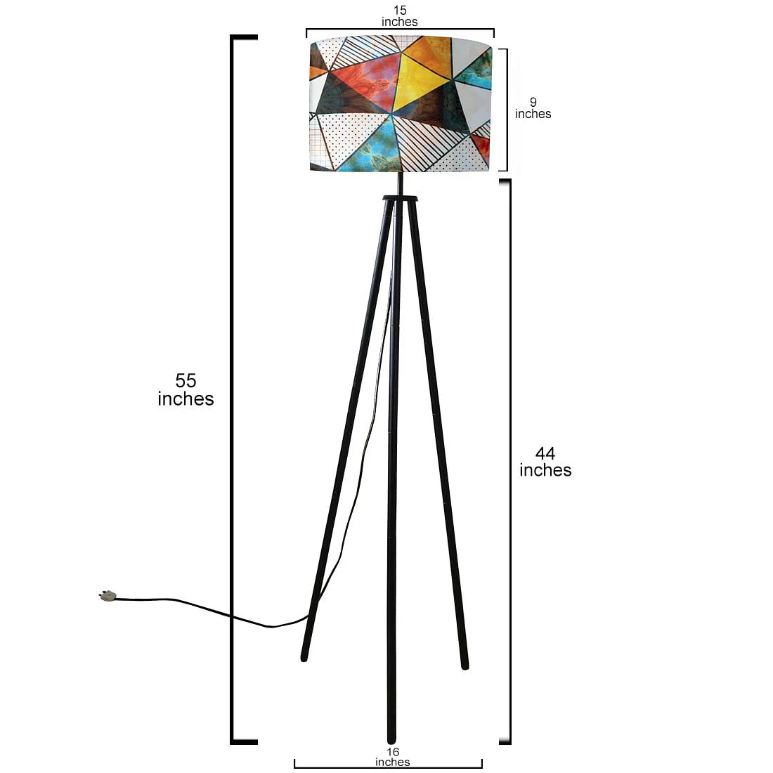 Tripod Lamp Standing Light for Living Room - Colorful Stone - Image 5