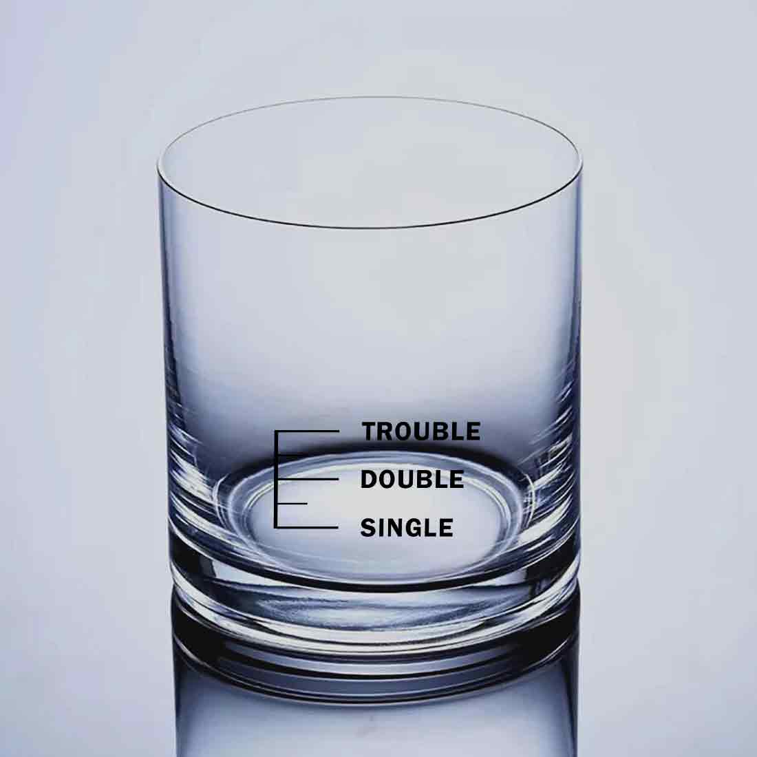Unique Whiskey Glass with Measurement Peg - SINGLE DOUBLE TROUBLE - Image 12