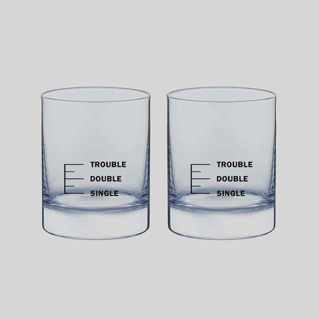 Unique Whiskey Glass with Measurement Peg - SINGLE DOUBLE TROUBLE - Image 13