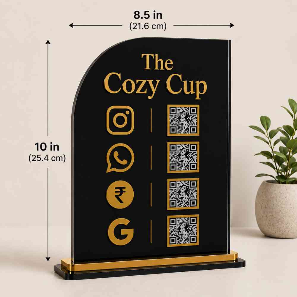 UPI QR code stand for Cafes | Customized Social Media QR Code Sign - Image 6