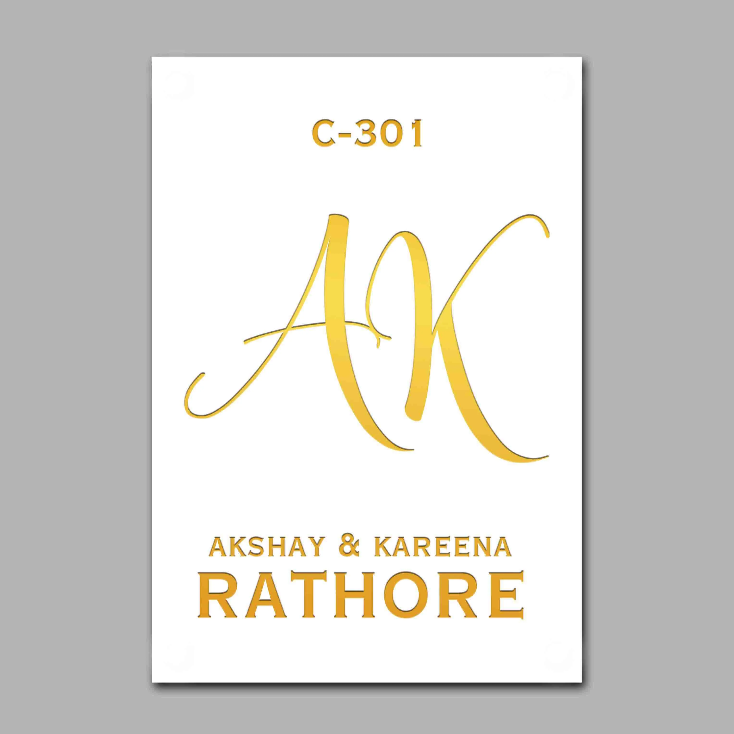Vertical Name Plate for Home - Premium Nameplate with Golden Debossed Details - Image 2