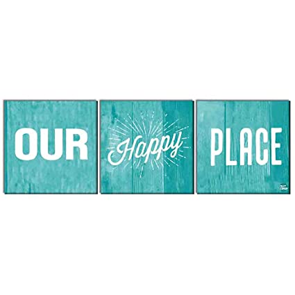 Designer Wall Art Hanging Decor for Living Room Set of 3 - Our Happy Place - Image 2