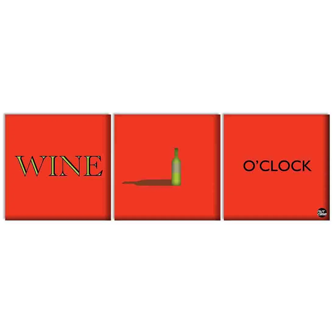 Wall Art Decor Panel For Home - Wine O'Clock
