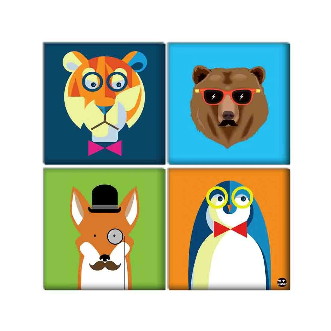 Wall Art Decor Panel For Home - Hipster Animals