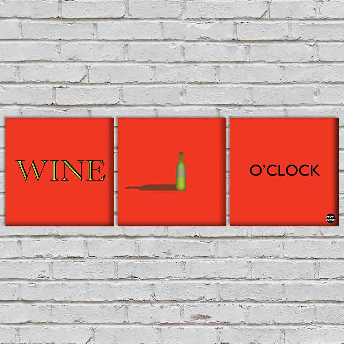 Wall Art Decor Hanging Panels Set Of 3 -wine oclock - Image 2