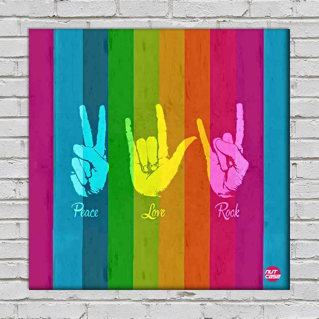 Wall Art Decor Panel For Home - Peace Love Rock